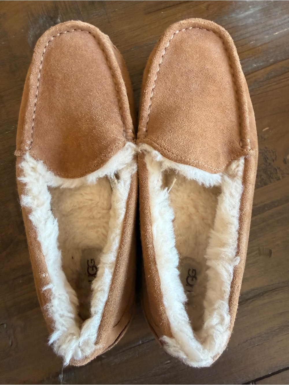 UGG Kids Chestnut Brown Shearling-Lined Slippers